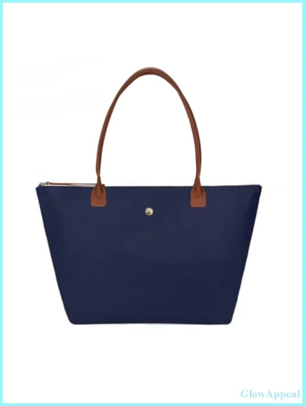 Nylon Shoulder Tote Bag for Women, Foldable with Zipper, Fits 13.3